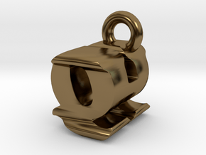 3D Monogram - QHF1 in Polished Bronze