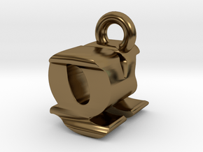 3D Monogram - QKF1 in Polished Bronze