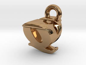 3D Monogram - QVF1 in Polished Brass