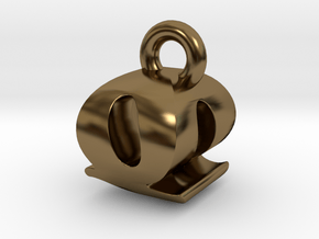 3D Monogram - QOF1 in Polished Bronze