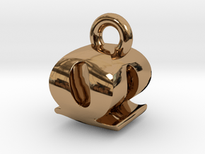 3D Monogram - QOF1 in Polished Brass