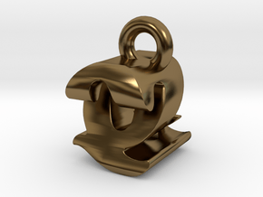 3D Monogram - QZF1 in Polished Bronze