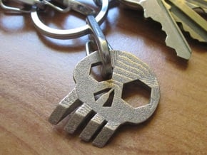 ''Skull'' Keychain / Pendant Multitool in Polished Bronzed Silver Steel