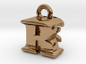 3D Monogram - RFF1 in Polished Brass