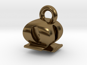 3D Monogram - QQF1 in Polished Bronze