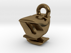 3D Monogram - QYF1 in Polished Bronze