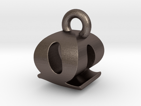 3D Monogram - QOF1 in Polished Bronzed Silver Steel