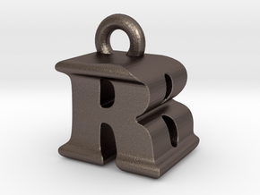 3D Monogram - RBF1 in Polished Bronzed Silver Steel