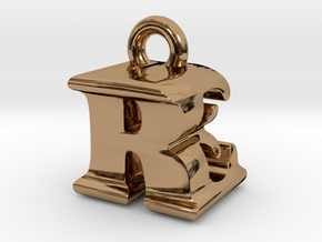 3D Monogram - REF1 in Polished Brass