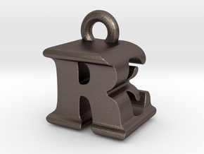 3D Monogram - REF1 in Polished Bronzed Silver Steel
