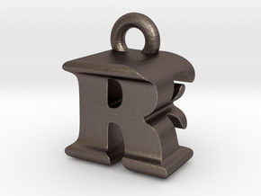 3D Monogram - RFF1 in Polished Bronzed Silver Steel