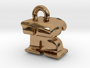 3D Monogram - RTF1 in Polished Brass