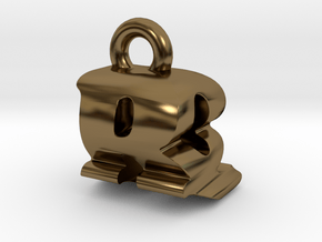 3D Monogram - RQF1 in Polished Bronze