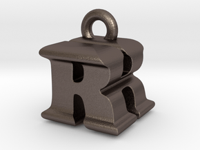 3D Monogram - RHF1 in Polished Bronzed Silver Steel