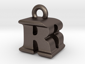 3D Monogram - RDF1 in Polished Bronzed Silver Steel