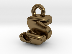 3D Monogram - SJF1 in Polished Bronze