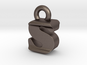3D Monogram - SIF1 in Polished Bronzed Silver Steel