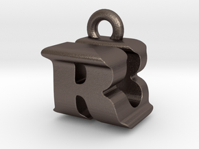 3D Monogram - RUF1 in Polished Bronzed Silver Steel