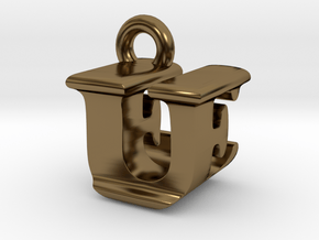 3D Monogram - UEF1 in Polished Bronze