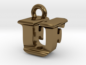 3D Monogram - UFF1 in Polished Bronze