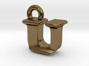 3D Monogram - UIF1 in Polished Bronze