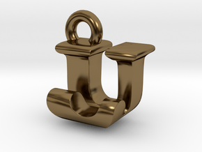3D Monogram - UJF1 in Polished Bronze