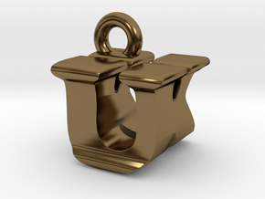 3D Monogram - UKF1 in Polished Bronze