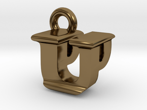 3D Monogram - UPF1 in Polished Bronze