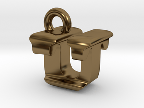 3D Monogram - UTF1 in Polished Bronze