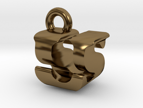 3D Monogram - USF1 in Polished Bronze