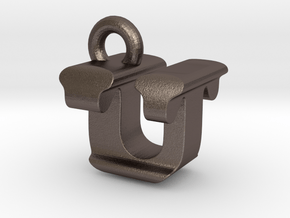 3D Monogram - UTF1 in Polished Bronzed Silver Steel