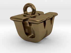 3D Monogram - UWF1 in Polished Bronze