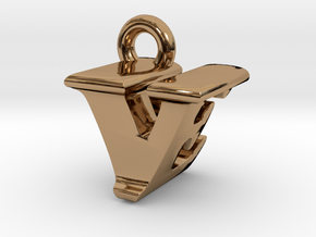 3D Monogram - VEF1 in Polished Brass