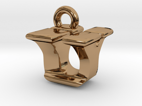3D Monogram - UYF1 in Polished Brass