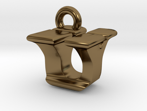 3D Monogram - UYF1 in Polished Bronze