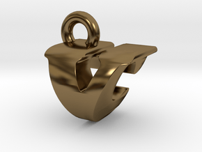 3D Monogram - VCF1 in Polished Bronze