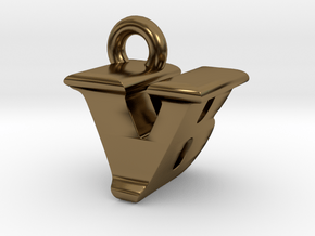 3D Monogram - VBF1 in Polished Bronze