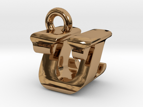 3D Monogram - UZF1 in Polished Brass