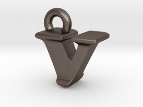 3D Monogram - VIF1 in Polished Bronzed Silver Steel