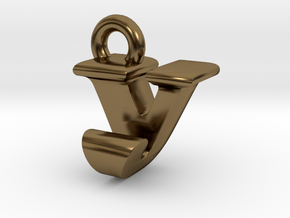 3D Monogram - VJF1 in Polished Bronze