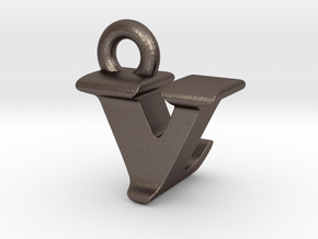 3D Monogram - VLF1 in Polished Bronzed Silver Steel