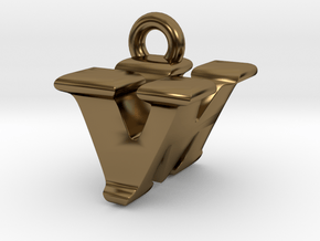 3D Monogram - VMF1 in Polished Bronze