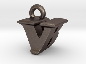 3D Monogram - VBF1 in Polished Bronzed Silver Steel
