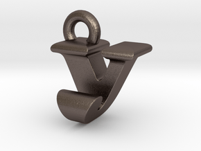 3D Monogram - VJF1 in Polished Bronzed Silver Steel