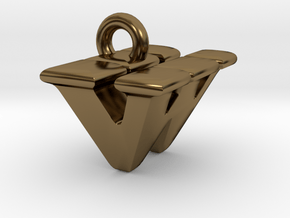 3D Monogram - VWF1 in Polished Bronze