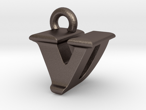 3D Monogram - VDF1 in Polished Bronzed Silver Steel