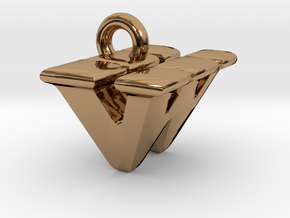 3D Monogram - VWF1 in Polished Brass