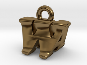 3D Monogram - WAF1 in Polished Bronze