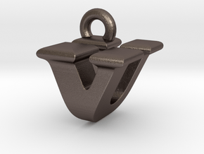 3D Monogram - VUF1 in Polished Bronzed Silver Steel