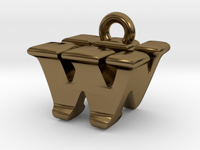 3D Monogram - WNF1 in Polished Bronze